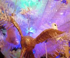 Pair of Gold Shimmering Hummingbirds