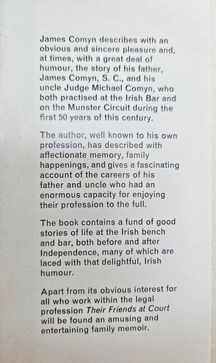 Their Friends at Court - James Comyn - Irish Legal Memoirs - Irish Legal History Book