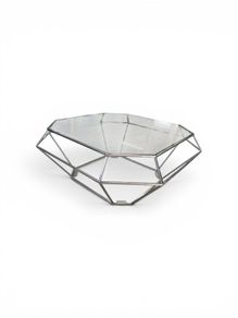 Geometric Glass & Chrome Coffee Table