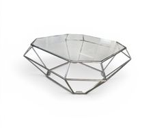 Geometric Glass & Chrome Coffee Table