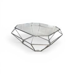 Geometric Glass & Chrome Coffee Table