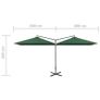 Double Parasol with Steel Pole Green 600x300 cm Image 8