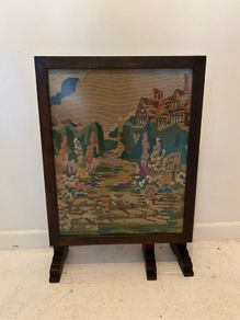 Superb Vintage Art Deco Metamorphic Folding Fire Screen / Occasional Table