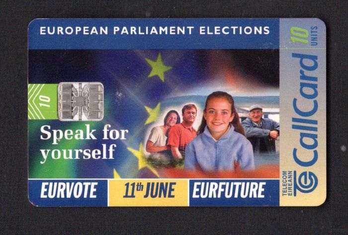 1999 Ireland 10 unit to encourage people to vote in the 11th of June 1999 European General Elections (Schlumberger SC7) Call Card Used