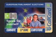 1999 Ireland 10 unit to encourage people to vote in the 11th of June 1999 European General Elections (Schlumberger SC7) Call Card Used