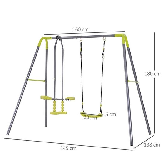 Kids Children Swing Glider Set Metal Frame Backyard Playground Garden Outdoor Baby (FREE SHIPPING)