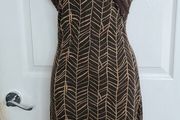 Bellissima Brown Spiderweb like Dress  Cotton/Mix Size Small