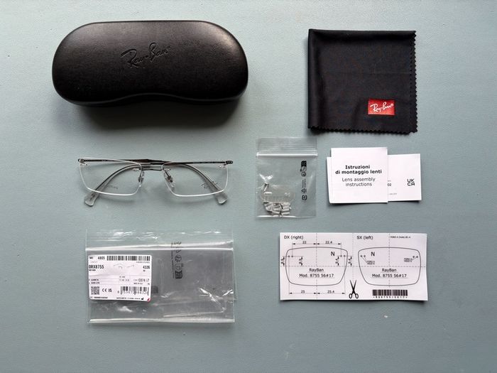 Ray Ban Optics Lightray RB8755 / RX8755 Eyeglasses Glasses- Gunmetal with Demo Lenses - As New