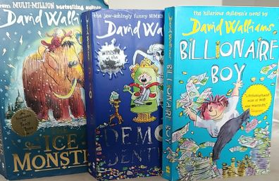 3 books (The Ice Monster book, Demon Dentist book, Billionaire Boy book)