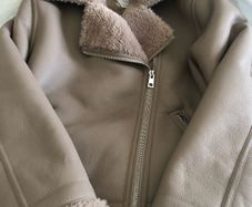 womens beige leather jacket