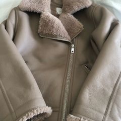 womens beige leather jacket