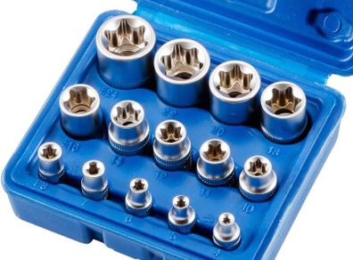 Female E Star Torx Socket Set E4-E24 E-Torx External Socket Insert Nut 14pcs