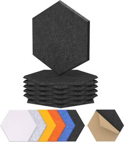 NEW SALE | 12 Pack Hexagon Acoustic Panels Self-adhesive, 30x26x0,9cm High Density Sound Proof Panels
