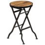 Desk with Folding Stool Solid Mango Wood 115x50x76 cm Image 5
