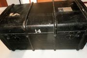 Large beautiful old steamer trunk with original labels