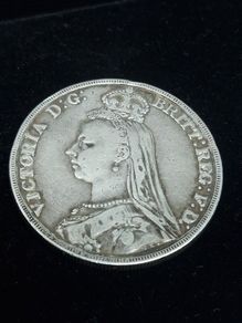 1890 Queen Victoria Silver Crown Coin