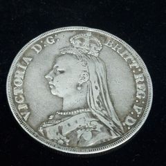 1890 Queen Victoria Silver Crown Coin