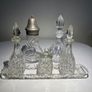 Vintage Cut & Pressed Glass High Tea Set - Cruet, Sifter, Jug, Preserve Pot & More Image 3
