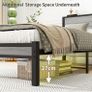 Single Bed Frame with Wood Storage Headboard Image 4