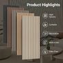 Wooden Acoustic Wall Panels 4 Packs, 120 x 60-2.88m, 3D Wooden Sound Absorbing Panels, Wall Slat Soundproof Panels for Bedroom, Living Room, Office Counter, Burlywood Image 4