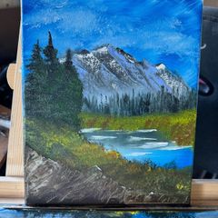 Original Mountain Lake Landscape Painting | Oil Nature Artwork | Forest & Mountain Wall Art