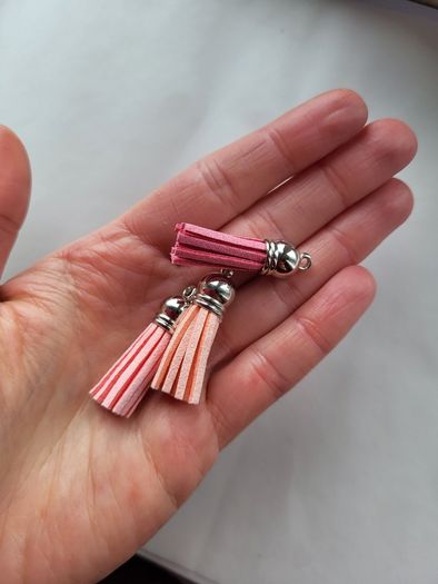 Faux leather tassel for making jewelry and other crafts 3pcs NEW