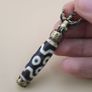 Vintage 6 Eyes Hiamalyan Tibetan Agate Bead Brass Pendant Image 7