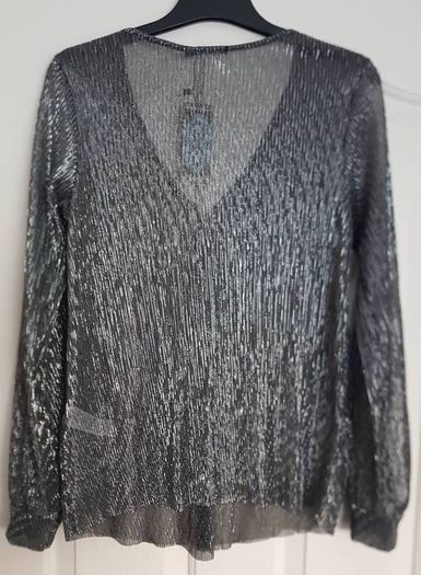 Maternity top (Boohoo) black/silver size 10
