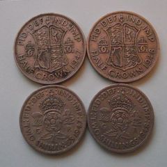 Great Britain. George VI. 2 Half Crowns & 2 Florins (1947+-1948)