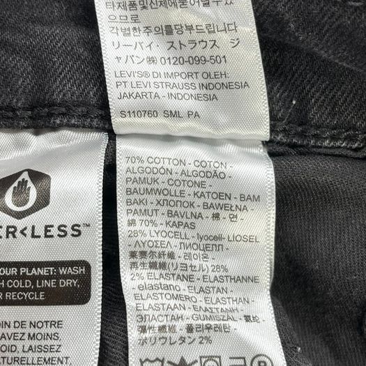 Levis 502 Mens Jeans Black - W30 L29.5 Slim Fit Stretch Premium Denim - Big E