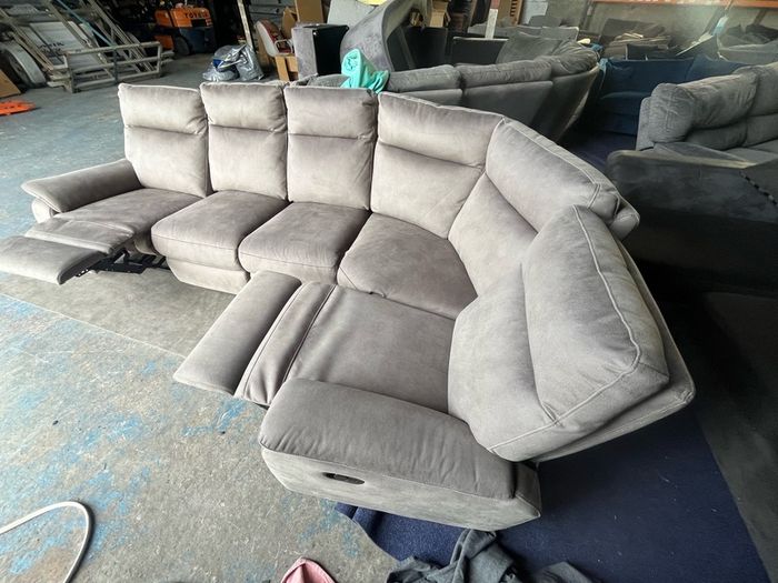 Grey corner recliner sofa