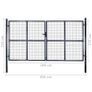 Mesh Garden Gate Galvanised Steel 289x175 cm Grey Image 9