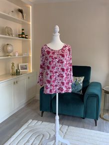 Ladies Pink & White Top from Marks & Spencer Size Medium UK 12 / EU 40