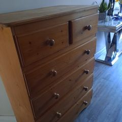 solid wood pine chest of drawers