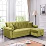 Velvet Sofa Bed with Storage Pouffe (almost brand new) Image 6