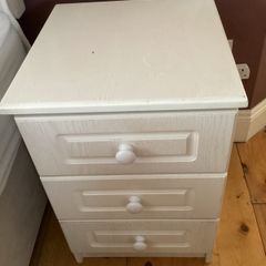 Painted light pink bedside locker