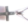 Vintage Sterling Silver 925 Cross  Cubic Zirconia Pendant and Chain length 16" / 4,90g Image 7