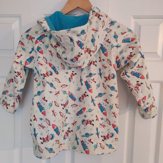 Powell Craft Rocket Space Print Fleece-Lined Raincoat - 4-5 Years
