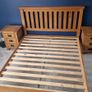 King Size Kingston Oak Bed Frame + Matching Bedside Lockers Image 2