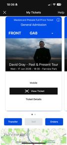David Gray Front Standing Tickets