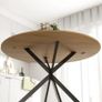 Dining Table for 4, 120 cm Industrial Kitchen Table with Wood Effect Tabletop and Steel Legs, Oak Image 4