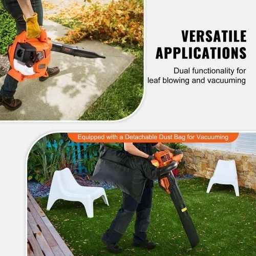 Gas Leaf Blower, 26CC 2-Cycle Handheld Leaf Blower with A Fuel Tank, 2-in-1Gas-powered Blower 425CFM Air Volume 156MPH Speed