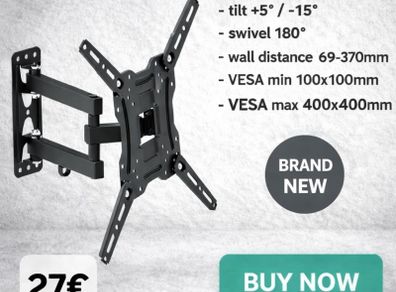 TV Wall Mount Bracket Tilt Swivel 20" - 65" TV