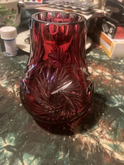 Ruby glass globe lamp free postage