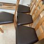 8 x Extremely Solid Leather Oak Kitchen Dining Chairs - Can Deliver Image 2