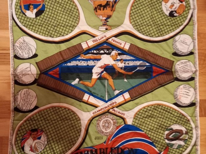Vintage Silk Novelty Wimbledon Scarf