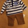 Early Days   Baby Boys Trousers  & Long Sleeved Top.  2. Piece Outfit . Age 0- 3 months.  B.N.W.T Image 2