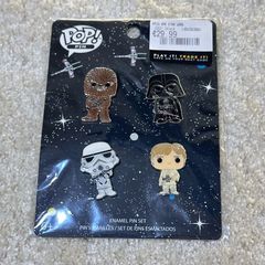 Funko POP! Pin Star Wars Enamel Pin Set of 4 - Darth Vader, Luke, Chewbacca, Stormtrooper