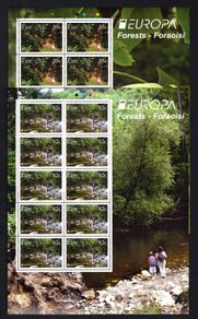 2011 Ireland Europa (Forests) Commemorative Stamps Sheetlet Plate 1A1A1A1A Mint Never Hinged (MNH)