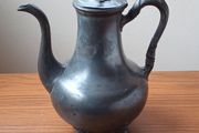 Antique large footed pewter coffee pot by R. Broadhead &amp; Co  Sheffield, England  height 28cm
